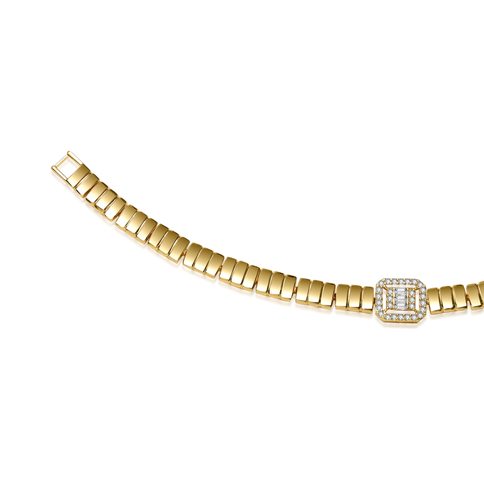 Golden Sparkling Square Bracelet